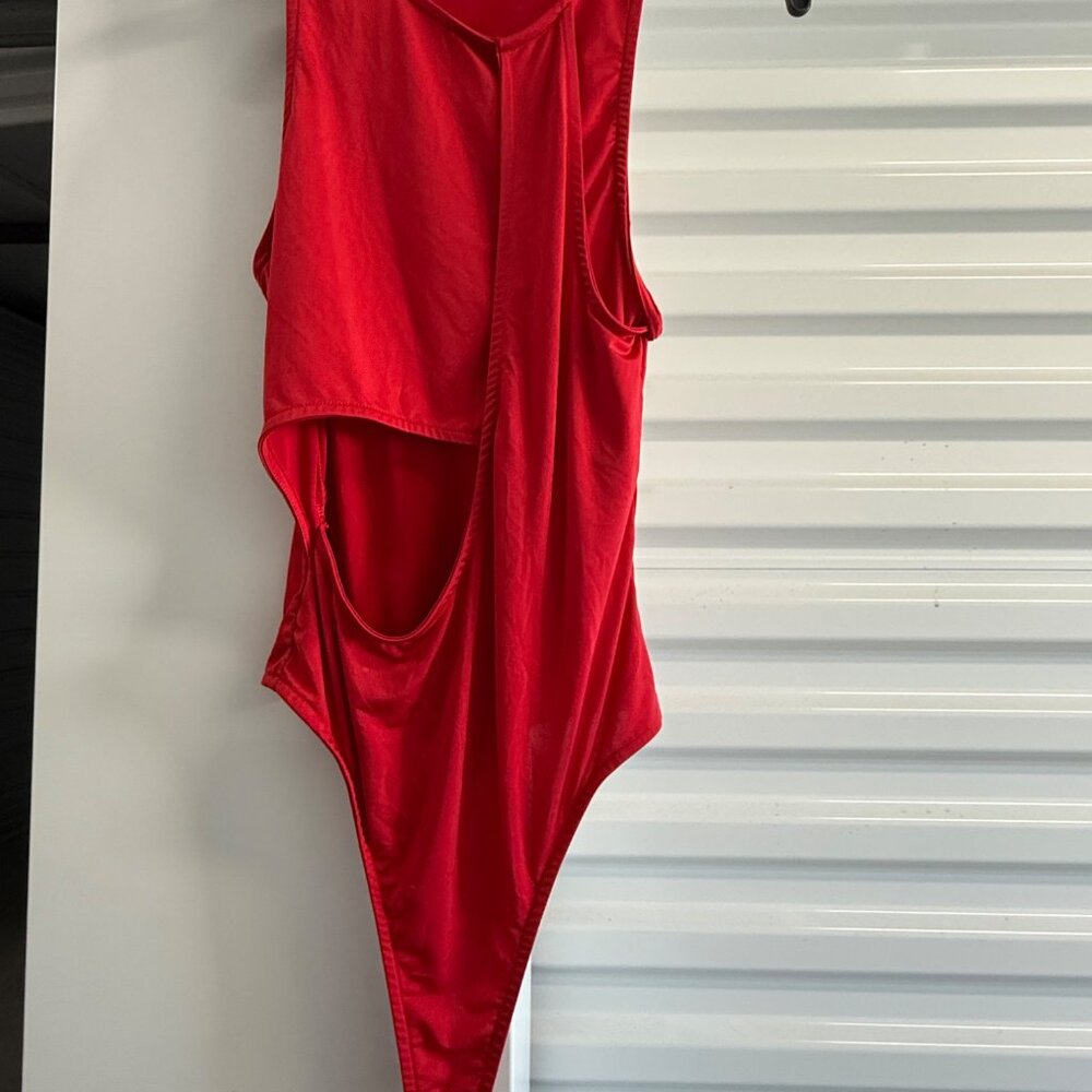 Fashion Nova Women’s Bodysuit, Red, Medium